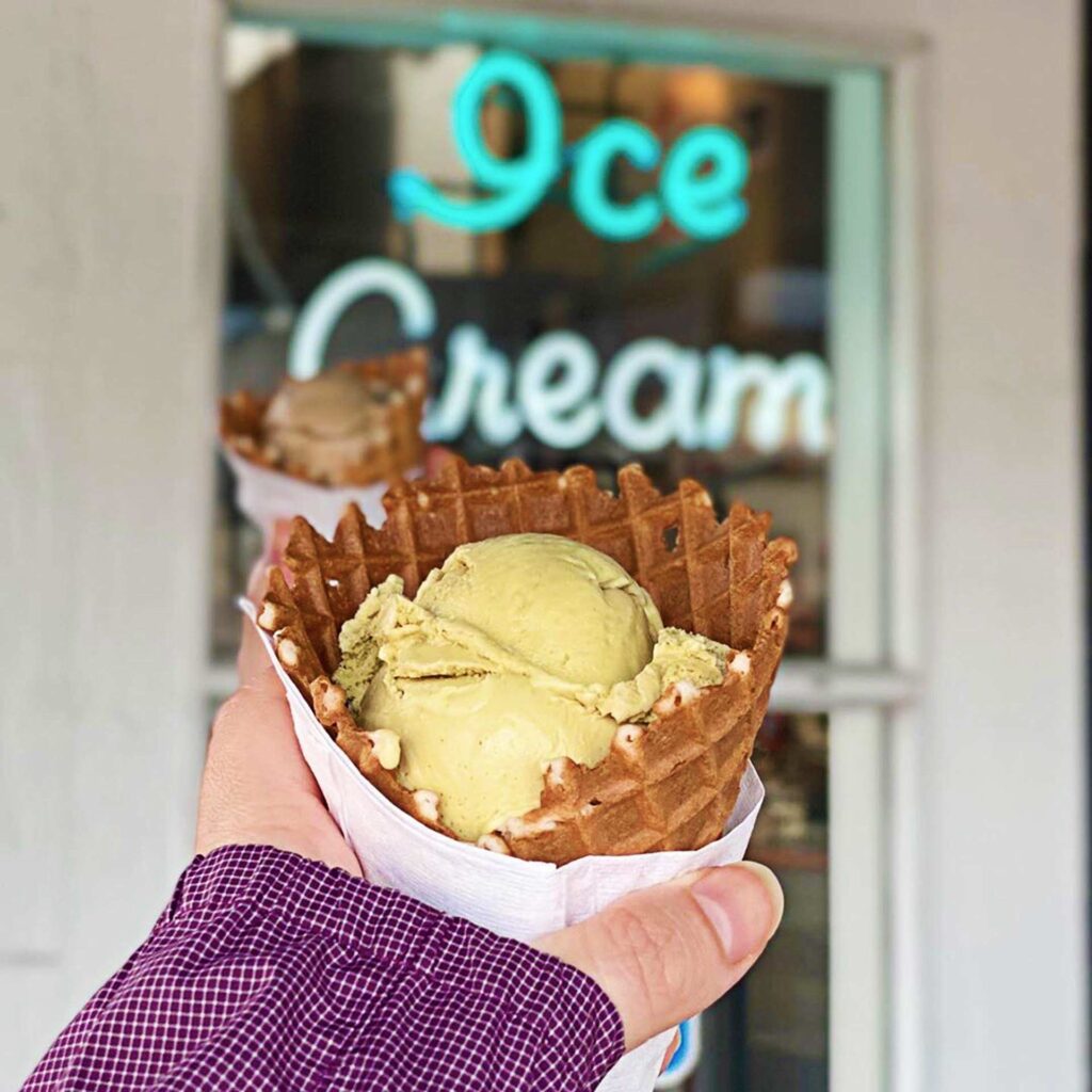 Kid’s Scoop Pistachio Gelato in a Waffle Cone Hidden Gems Vancouver