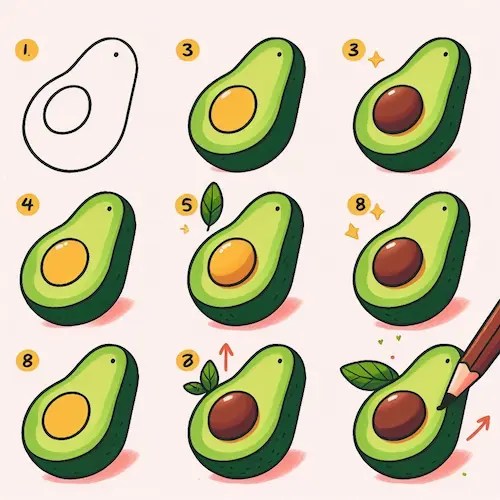 How To Draw An Avocado In 5 Easy Steps For Beginners Trying Drawing