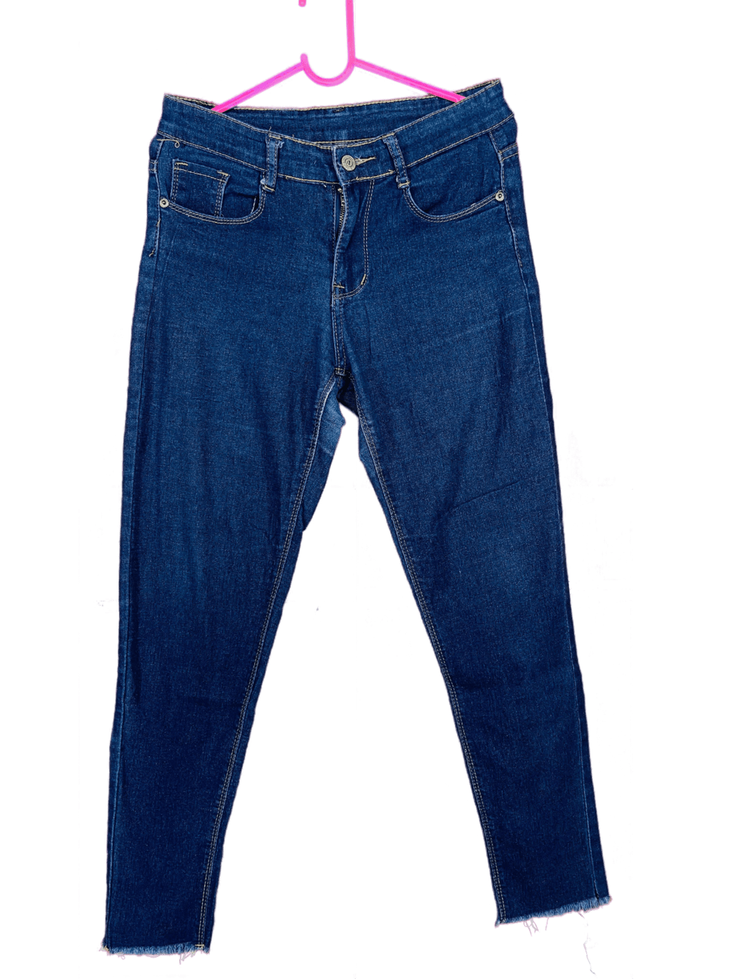 AB.LOOK JEANS Woman Navy Blue Straight Fit Mid Rise Clean Look
