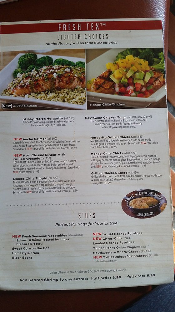 Chili's Menu Prices