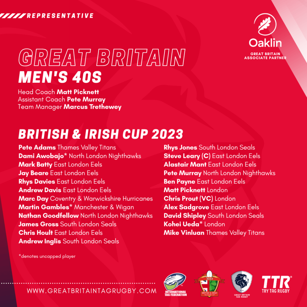 Great Britain squads named for British & Irish Cup 2023 Try Tag Rugby