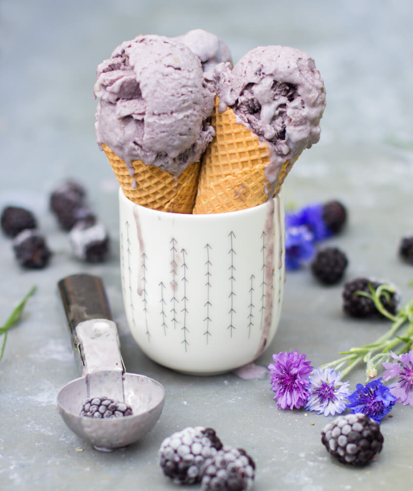 BrombeerEis selbermachen ohne Eismaschine! TRYTRYTRY