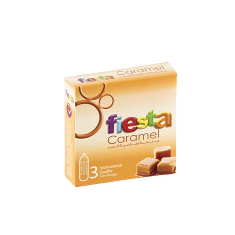 FIESTA  condom CARAMEL 3 PCS - واقي ذكري فييستا بنكهة الكراميل، 3 قطع