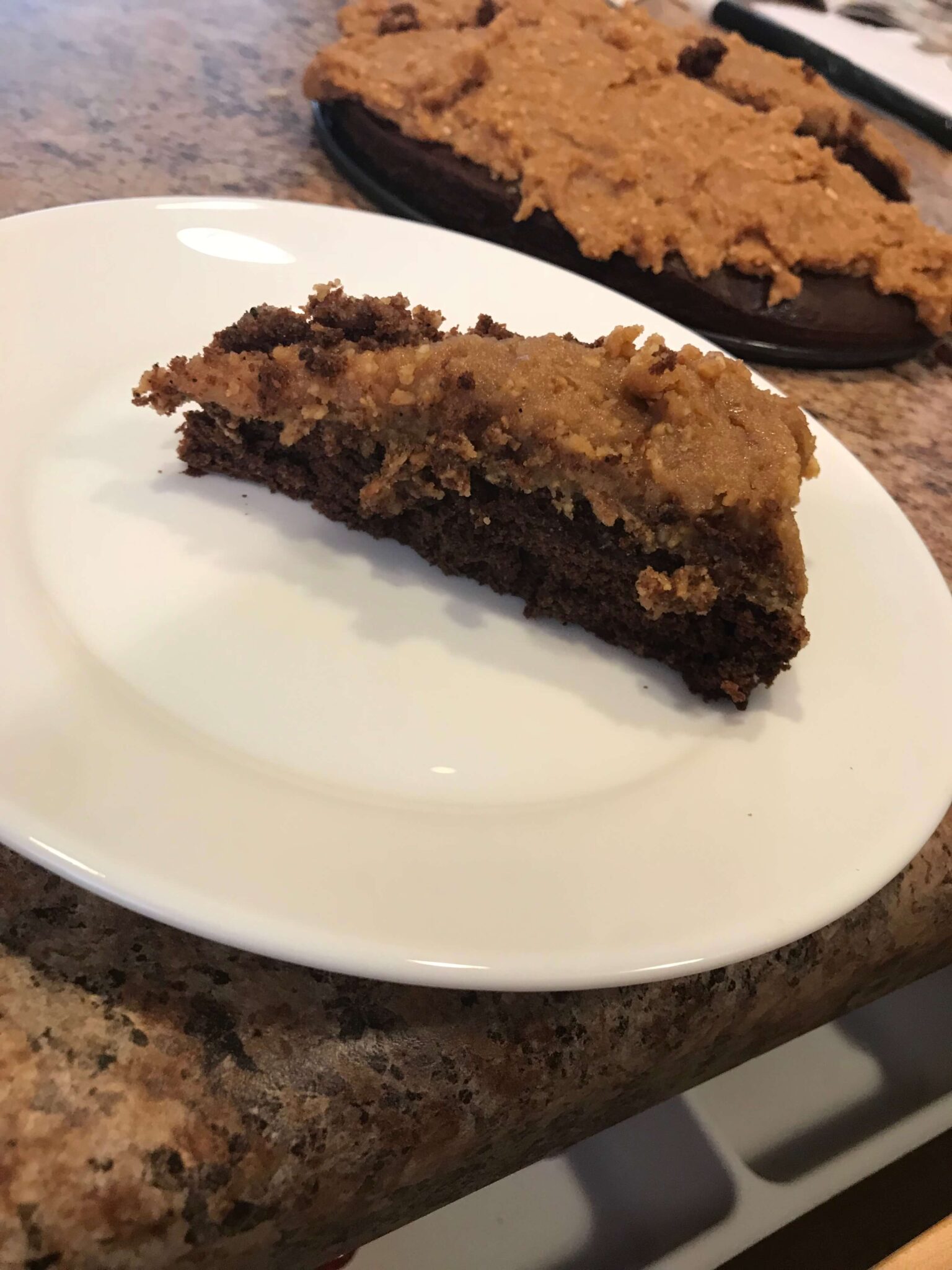 Coffee Chocolate Cake with Peanut Butter Frosting TSetzler Designs