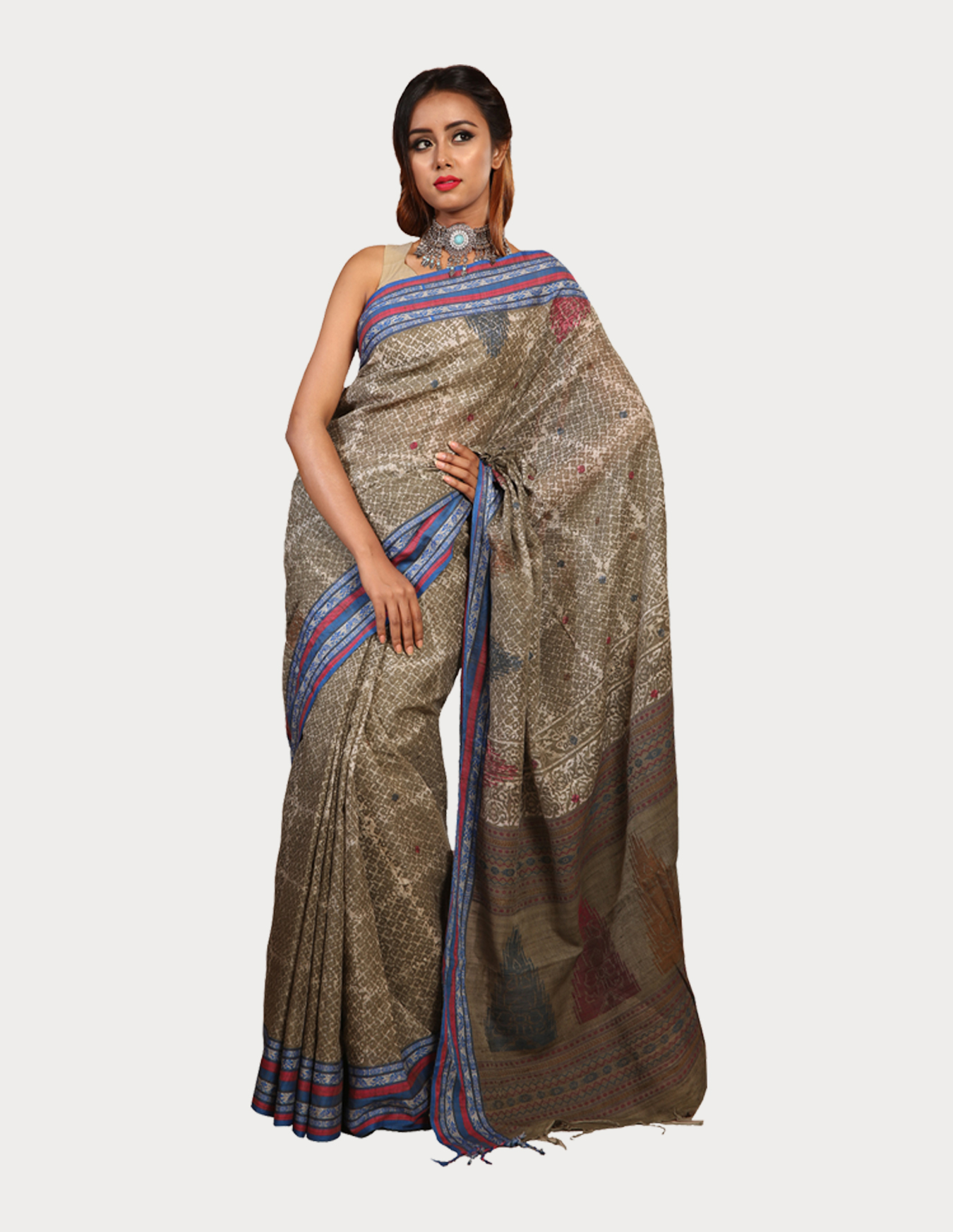 Veg Dye Silk Saree (020037) Tangail Saree Kutir Ltd.