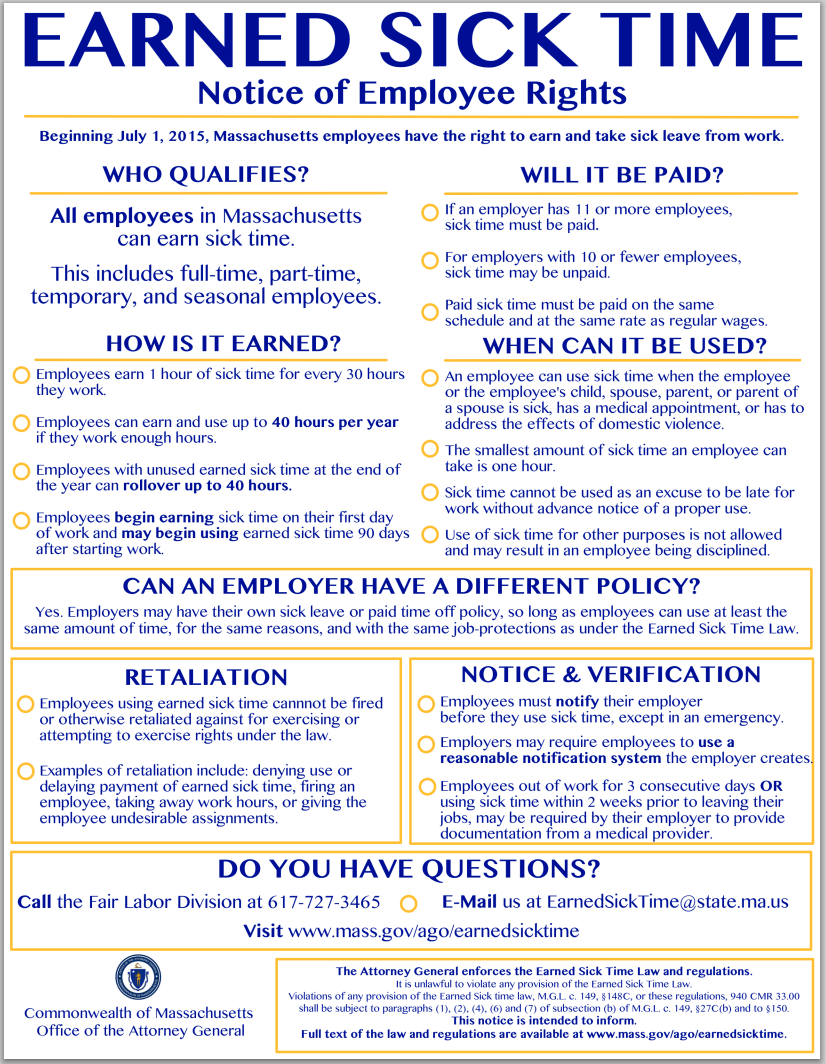 Attention Employers New Sick Leave Law in Massachusetts Tax Services