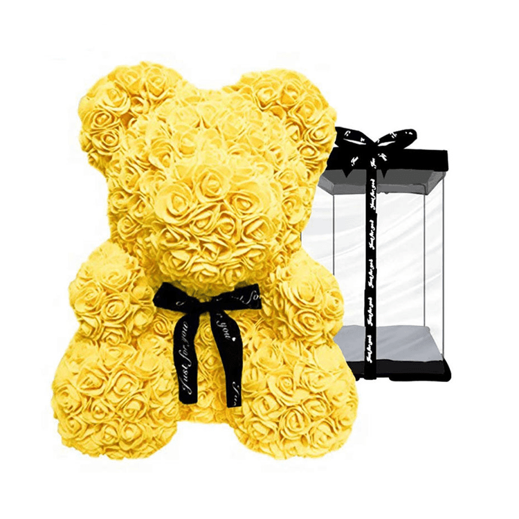 Rose Teddy Bear Green Flower Teddy Bear Custom Teddy Bear