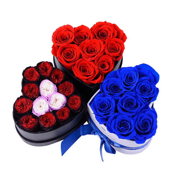 Luxury Heart Box Rosed Preserved Heart Shaped Valentine's Day Box