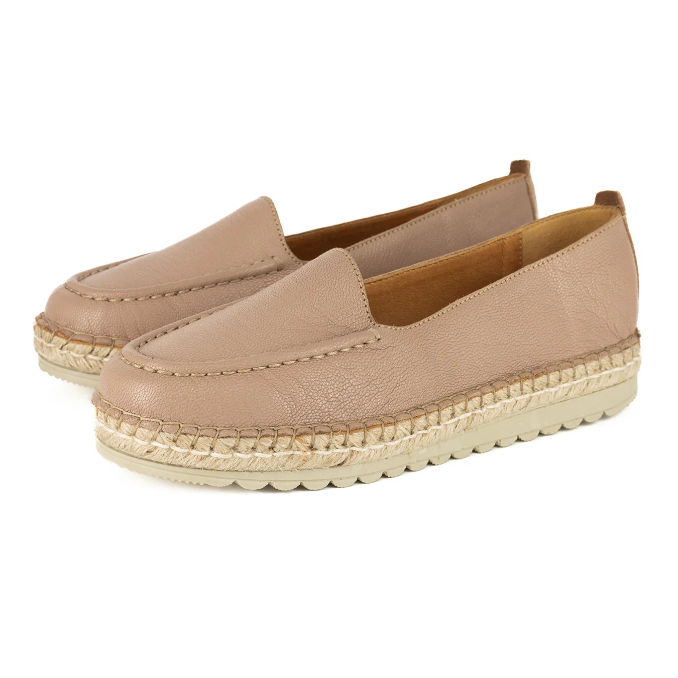 Dodoma Ladies Leather Moccasin Espadrille in Timber Cayak Tsonga