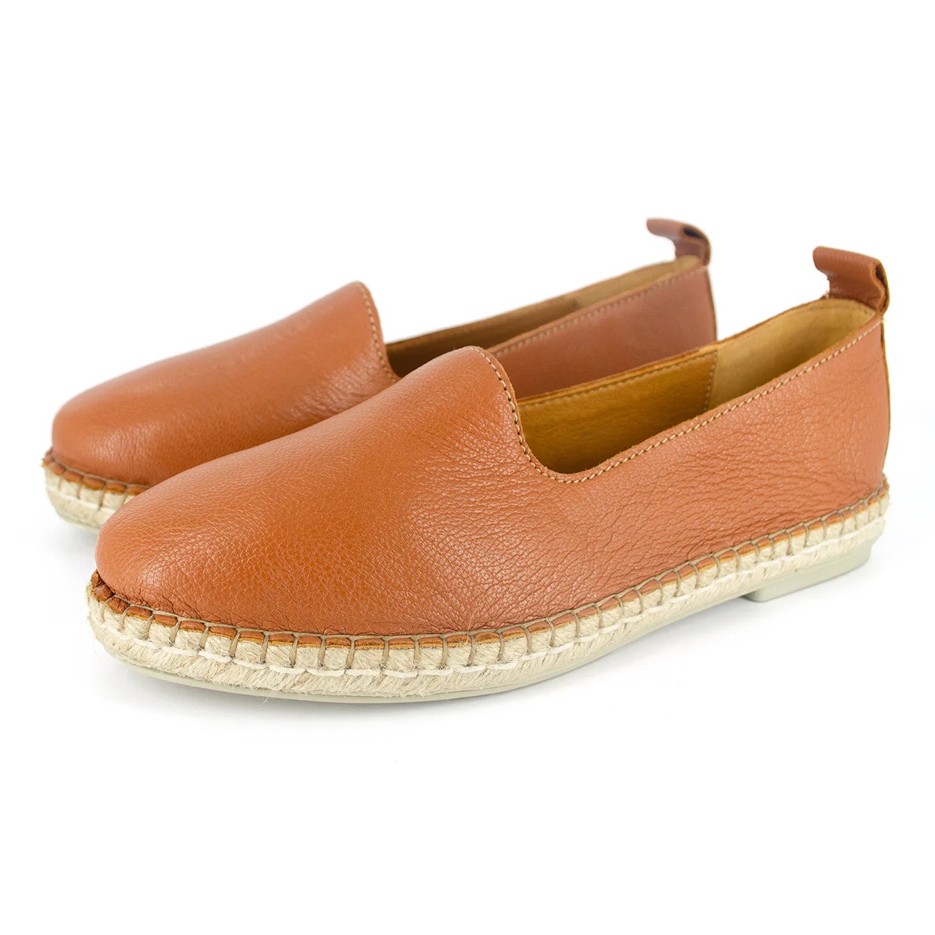Indzima Ladies Leather Espadrille Shoe in Oak Cayak Tsonga