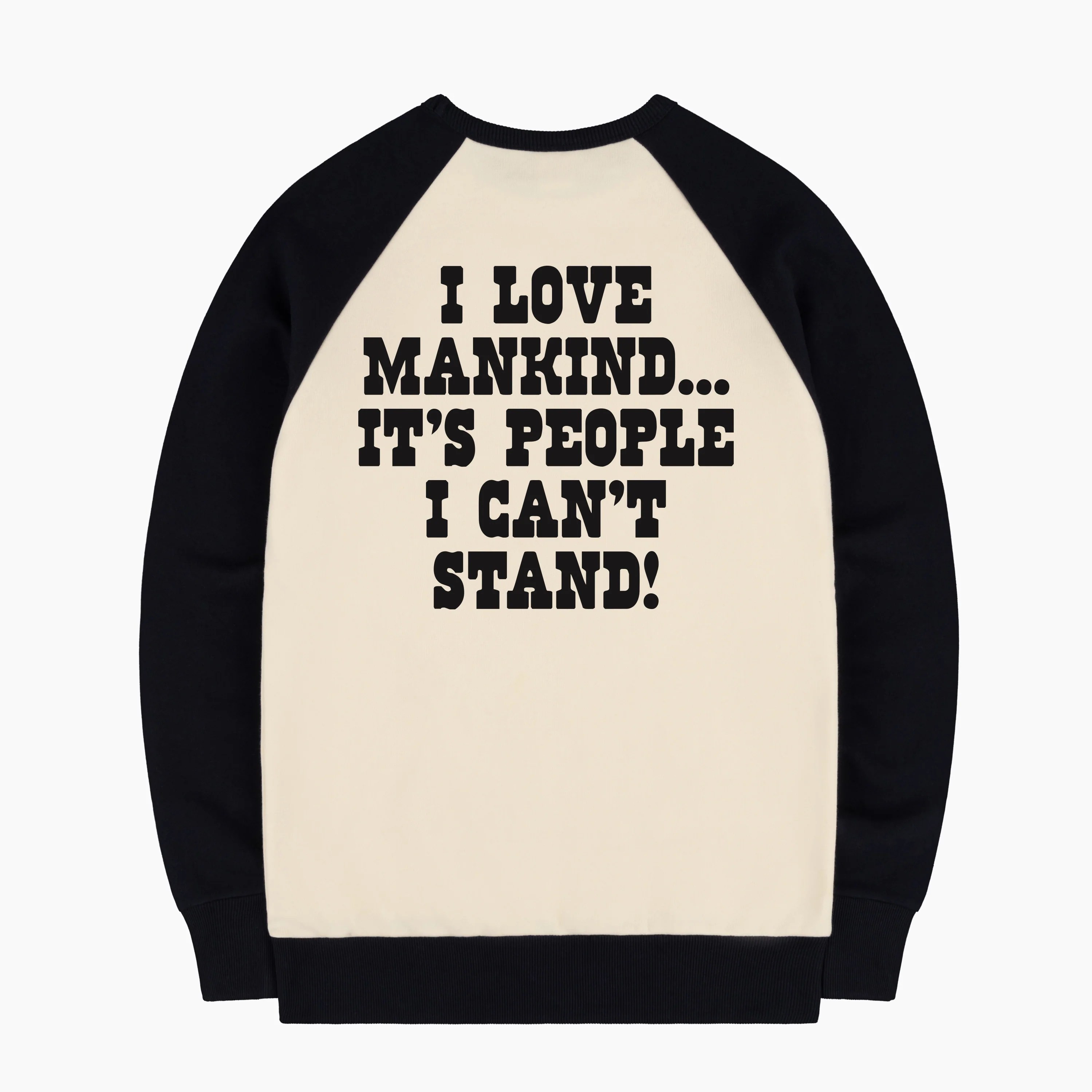 Linus I Love Mankind Raglan Sweatshirt TSPTR