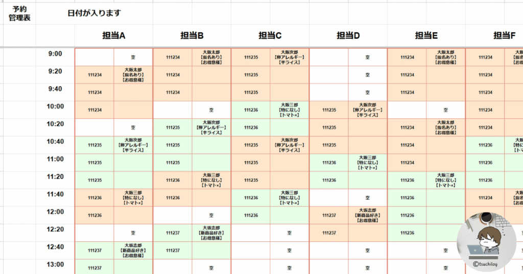 【無料配布あり】シンプル予約管理表、googleスプレッドシートのテンプレート、簡単操作、個人事業主、小規模企業向け 業務効率化パートナー