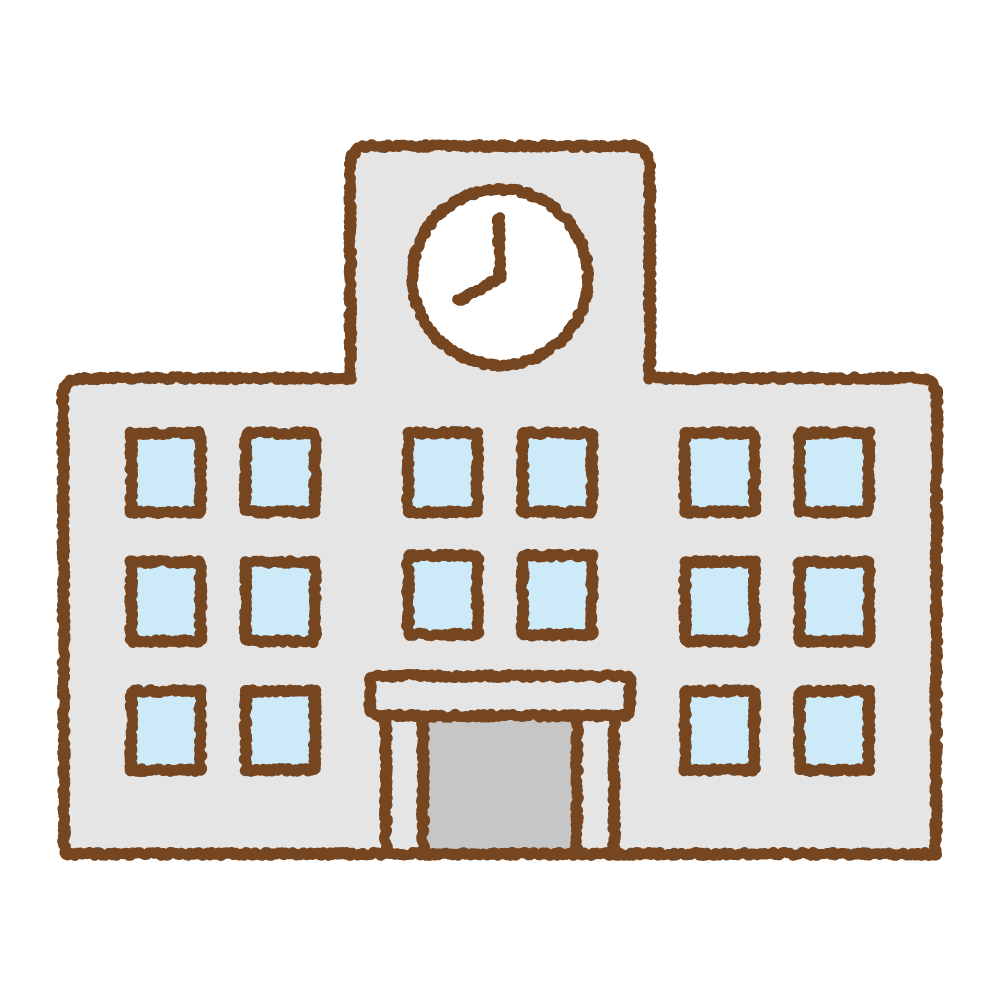 学校の校舎のフリーイラスト | フリーイラスト・クラシック（フリクラ） 学校のイラスト | 商用Okの無料イラスト素材サイト ツカッテ