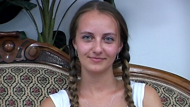 First time naked in front of the camera and the pussy is already smacking WankTip Video