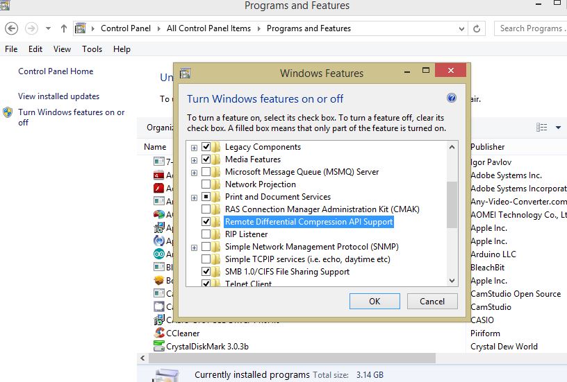 Disable Remote Differential Compression from the Command Line 