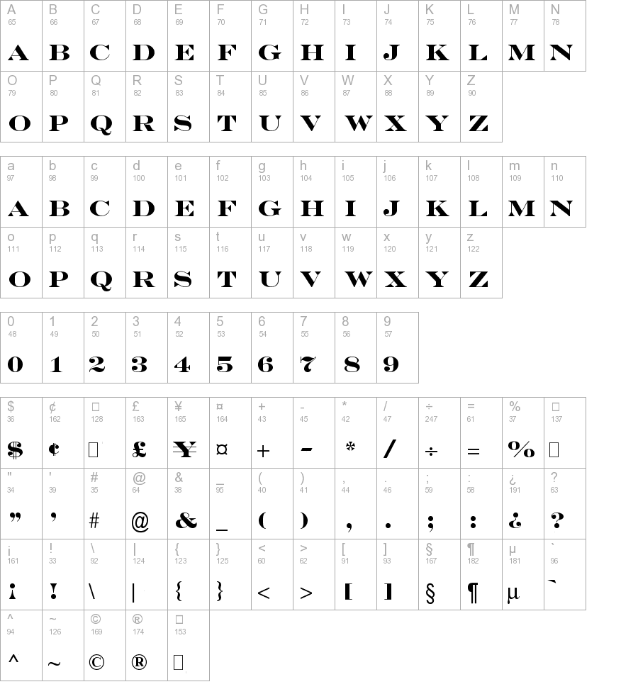 Engravers MT Bold truetype font