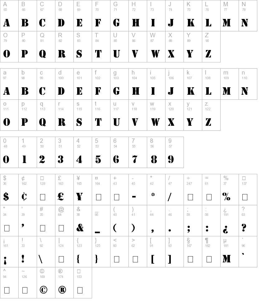 Stamp Regular truetype font