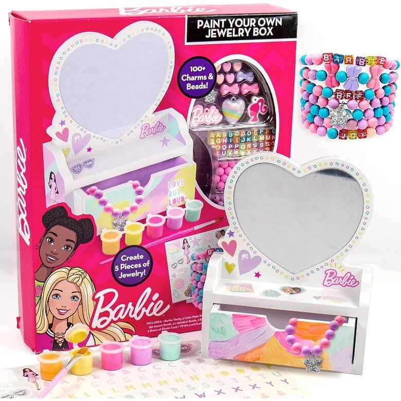 Barbie Paint Your Own Jewelry Box, Makeup Artist, and Layered Lip Balm