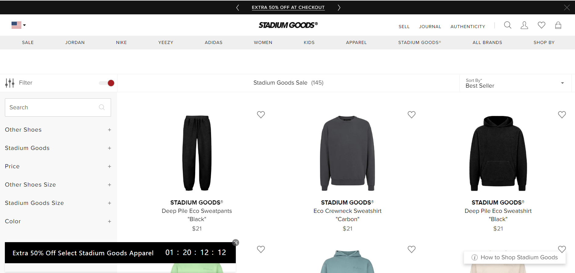 Stadium Goods优惠券2022折扣码 stadiumgoods官网精选服饰额外5折促销 最值买