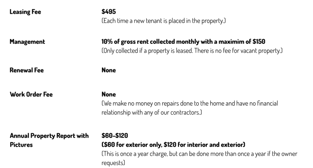 Fees + Comissions Tucker Co. Realtors