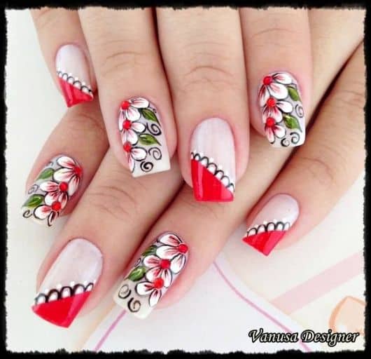 Unhas Decoradas com Flores 65 Ideias Perfeitas+ DIY