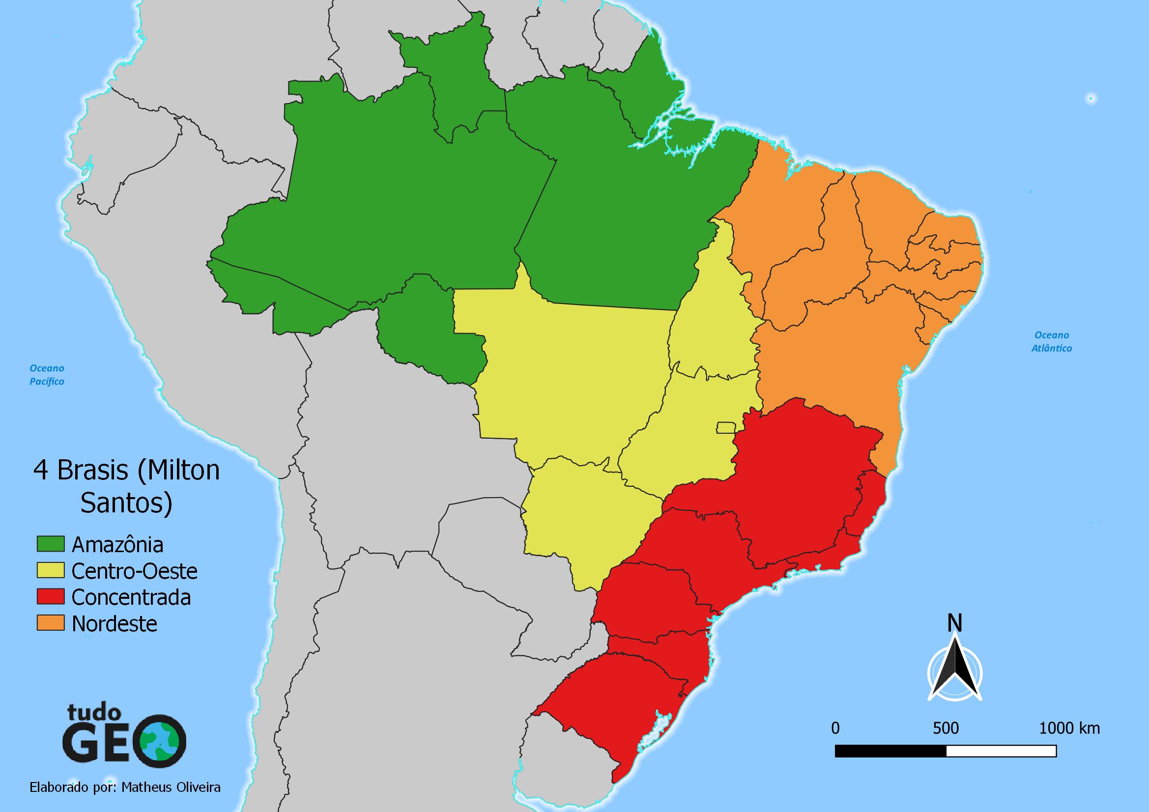 Os quatro Brasis de Milton Santos TudoGeo