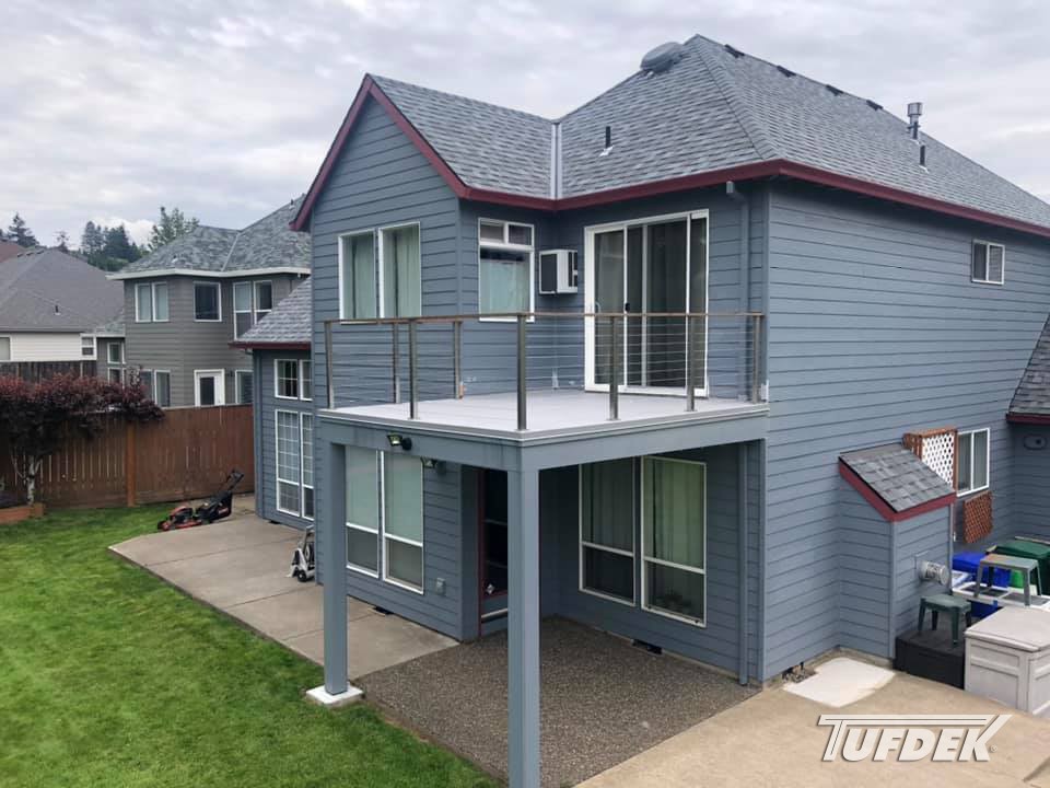 Deck Makeover with Tufdek Waterproof Vinyl Deck Covering