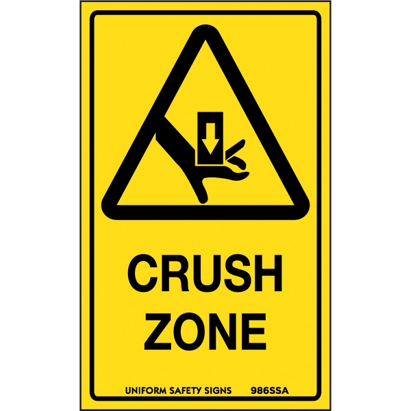 Warning Crush Zone Signs TUFFA Products