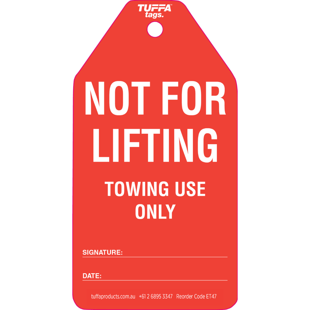 Not For Lifting TUFFA™ Tags (packs of 100) TUFFA Products