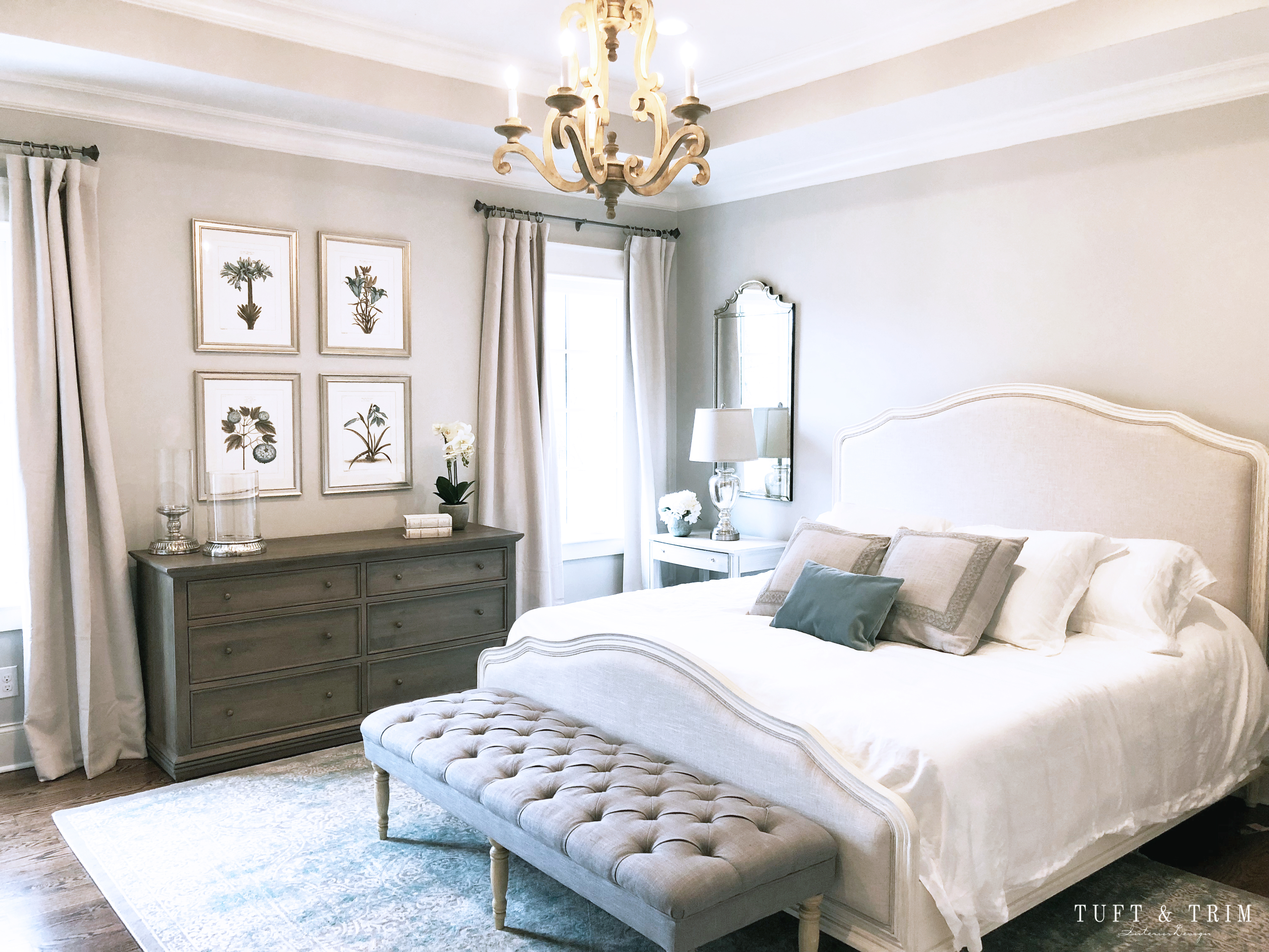 French Chic Bedroom eDesign Tuft & Trim