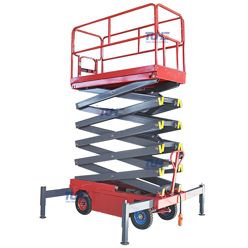 12m 2000kg Mobile elevating work platform hydraulic scissor lift Tuhe