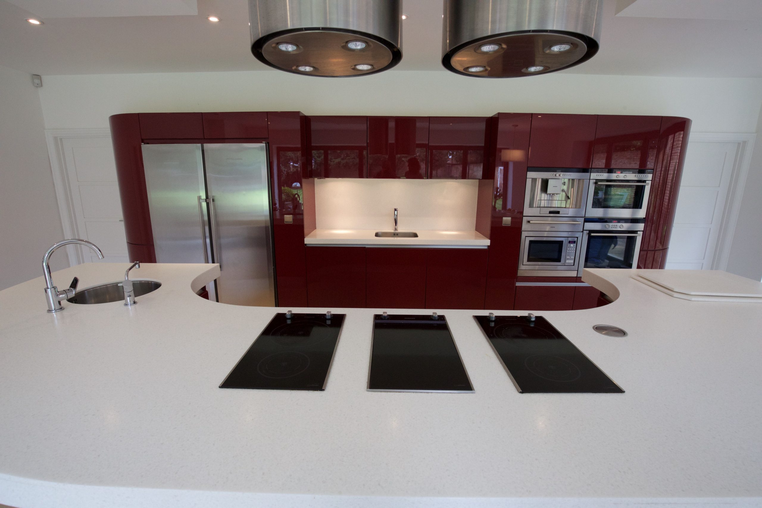 Approx 8 yr old Biefbi Spa Cucine Used Kitchen Units with Island, Corian Worktops and Siemens