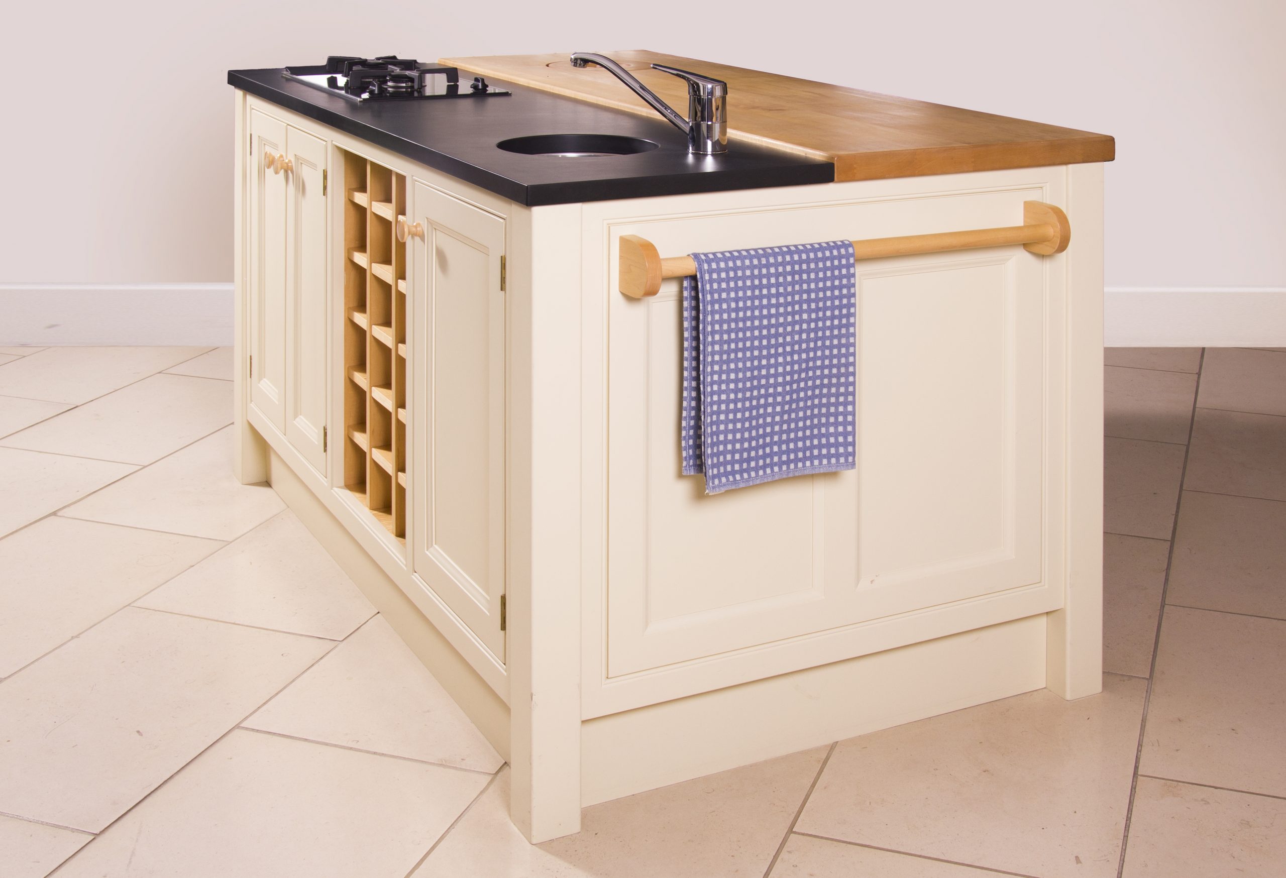 Ex Display Soft White HandPainted Framed Kitchen Island