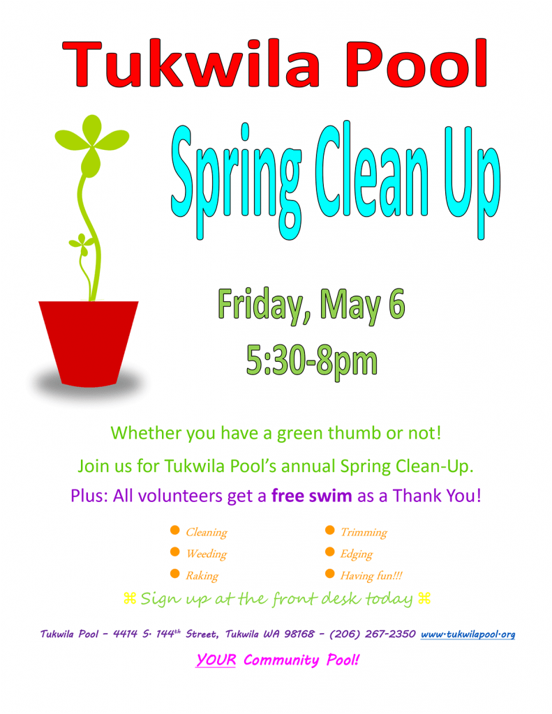 SpringCleanUpDayFlyer20162 Tukwila Pool