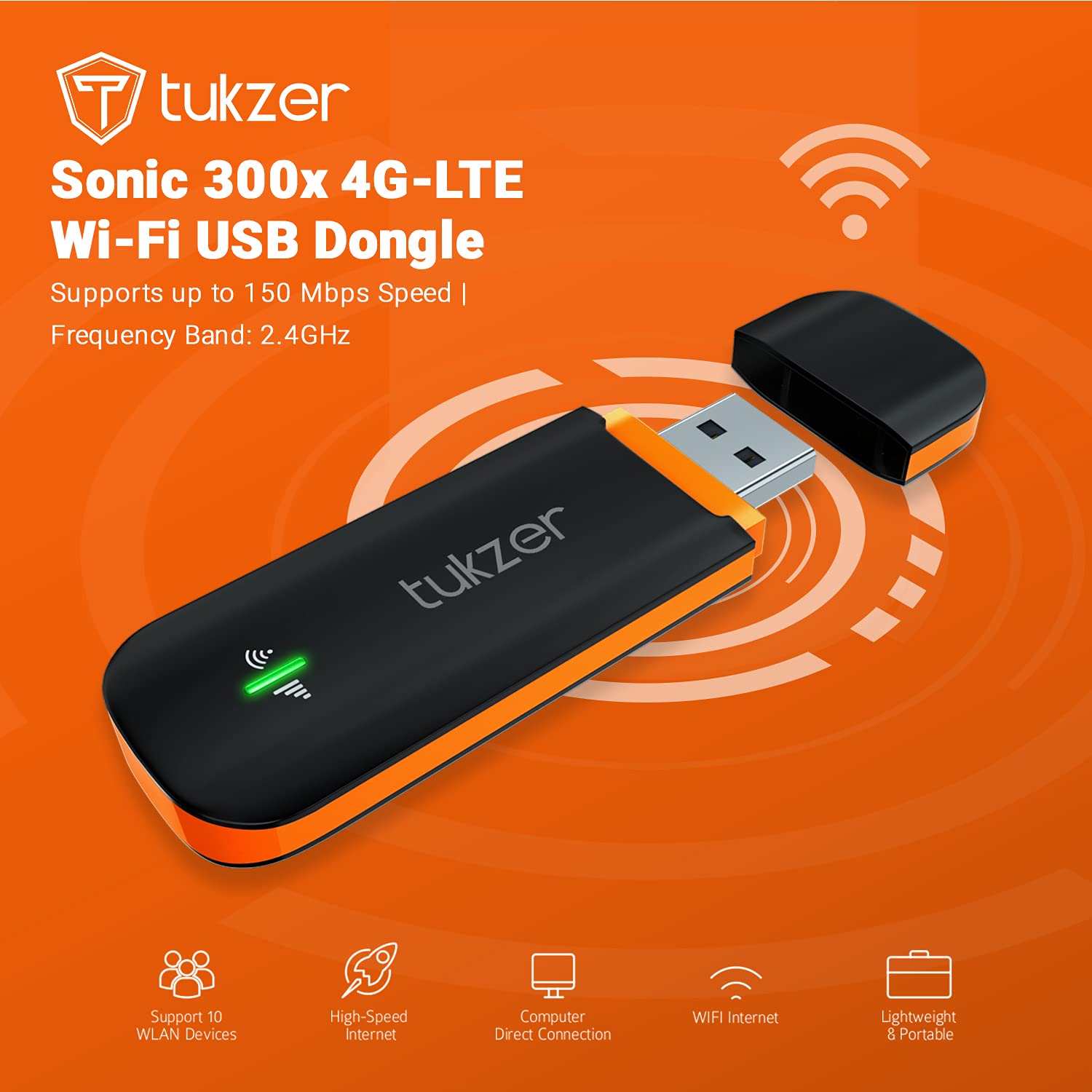 Tukzer 4G LTE Wireless USB Dongle Stick with All SIM Network Support