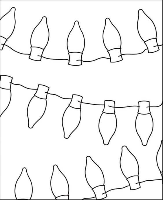 Free & Easy To Print Christmas Lights Coloring Pages