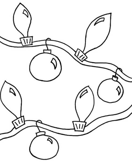 Free & Easy To Print Christmas Lights Coloring Pages