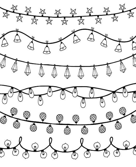 Free & Easy To Print Christmas Lights Coloring Pages