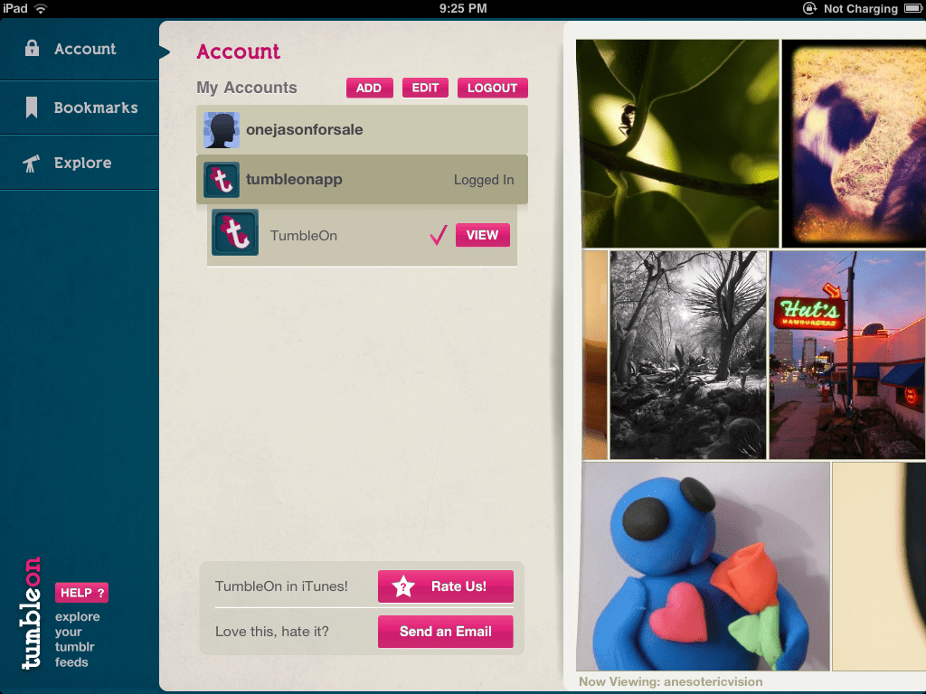 Accounts Tumblr App for iPhone and iPad TumbleOn