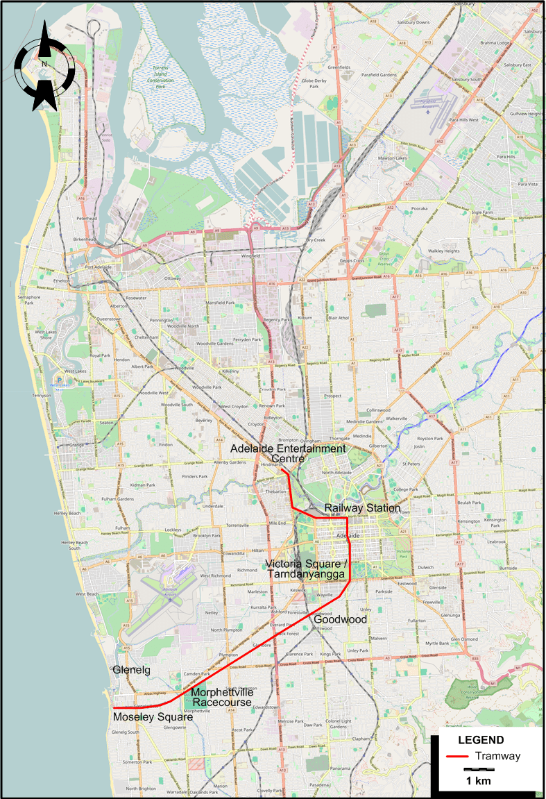 Adelaide Metro Map