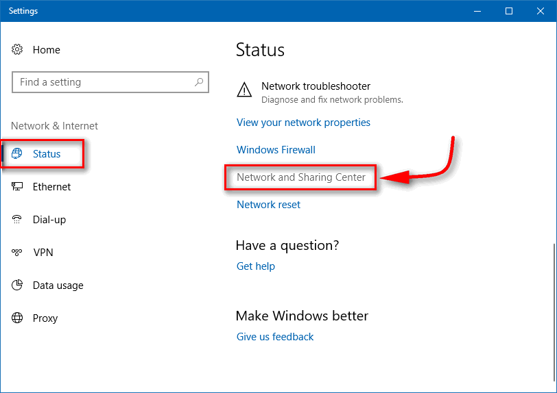 Where Is Network And Sharing Center In Windows 10