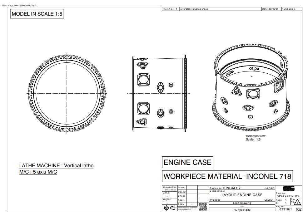 Aerospace – Engine Case - Industries - Tungaloy Corporation