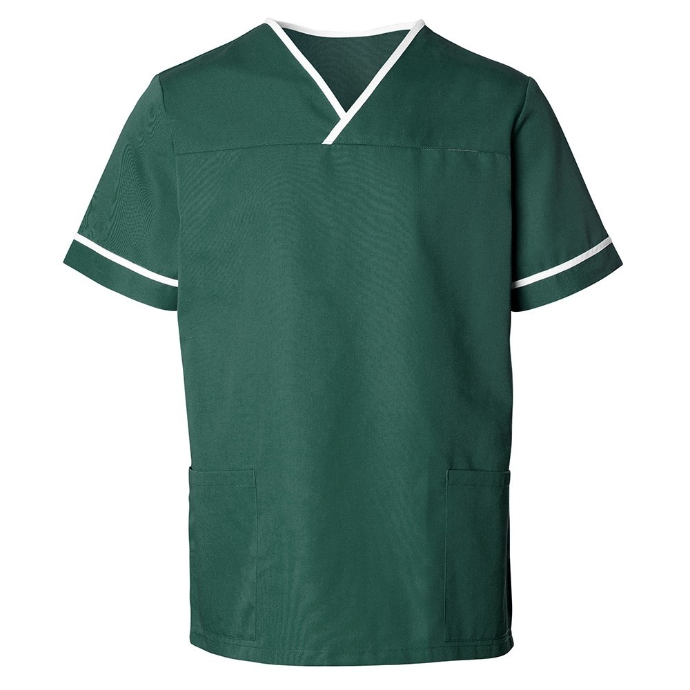 Unisex Contrast Trim Scrub Tunic (Bottle Green) HP20 buy now at