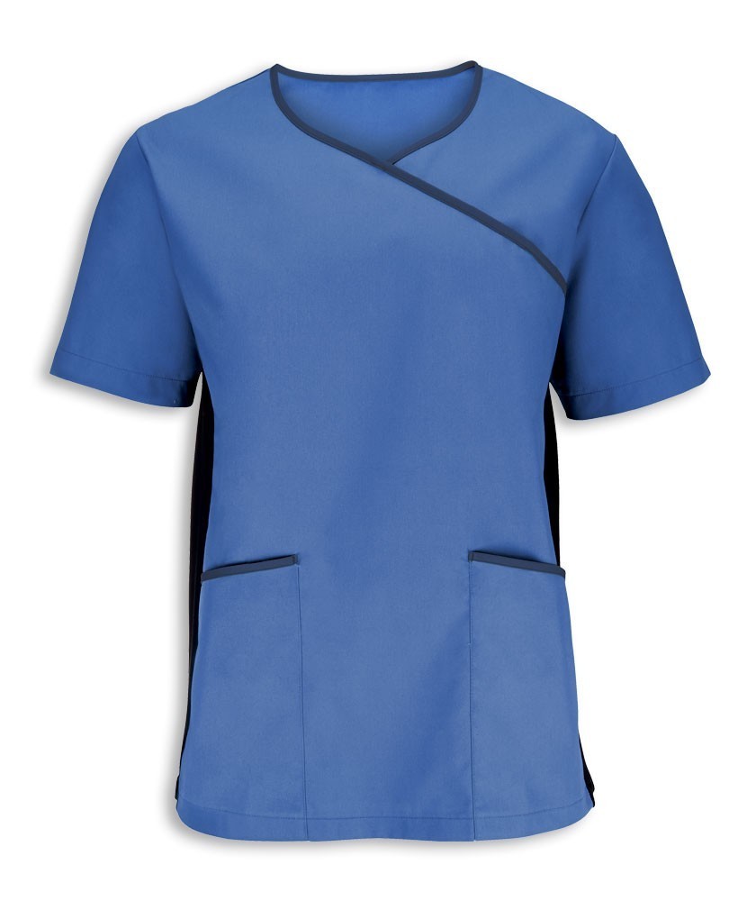 Men's Stretch Scrub Top (Metro Blue with Navy Trim) NM43 buy now at