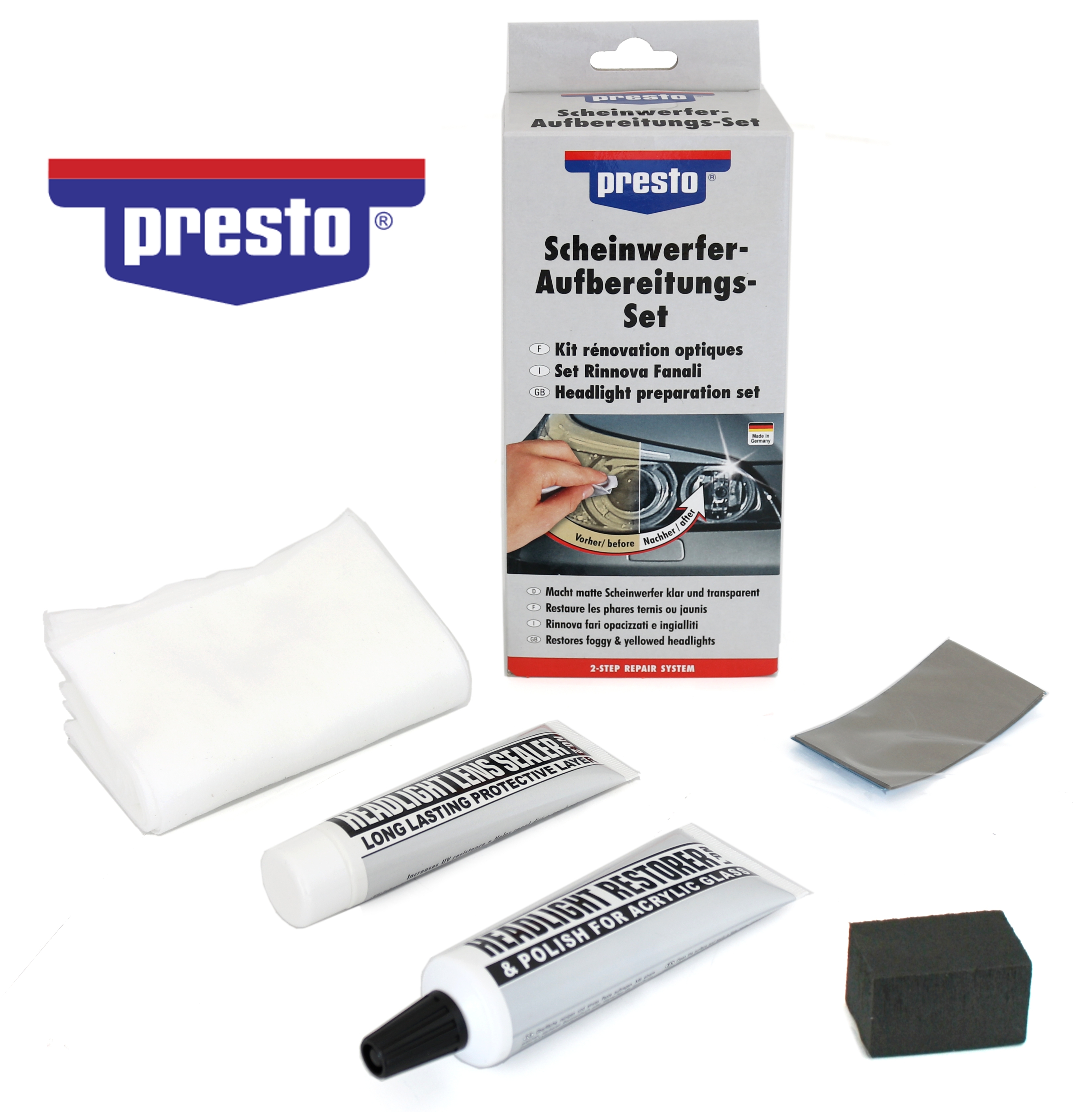 PRESTO ScheinwerferAufbereitungsSet Reparatur Politur 365171 eBay