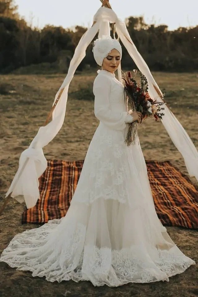 للمحجبات 20 موديل يلهمك لتفصيل فستان الزفاف تونس الآن