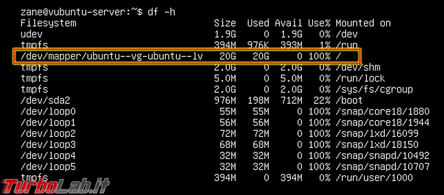 [risolto] Ubuntu, spazio su disco esaurito (no space left on device