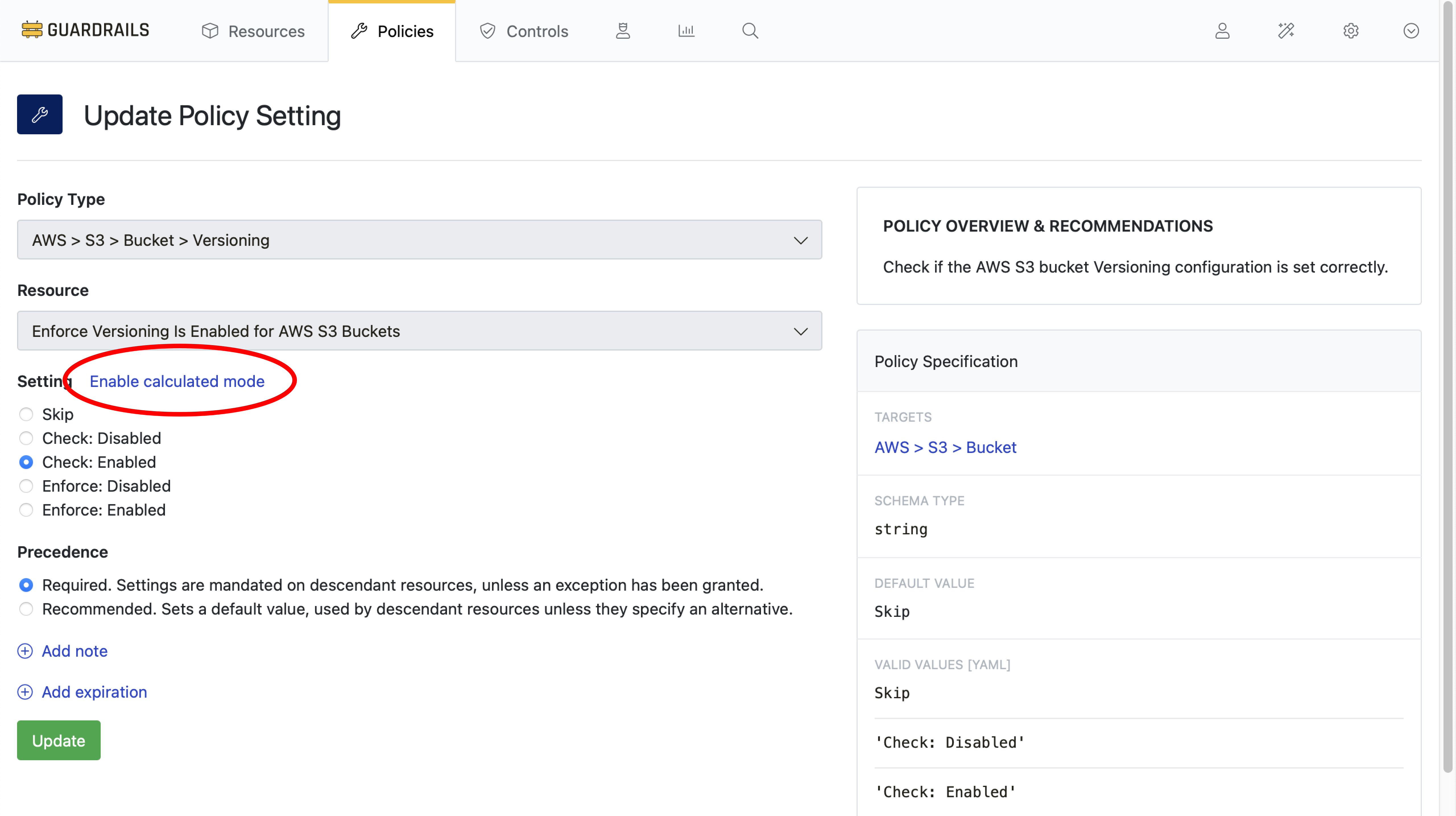 Create a Calculated Exception to a Guardrails Policy Documentation