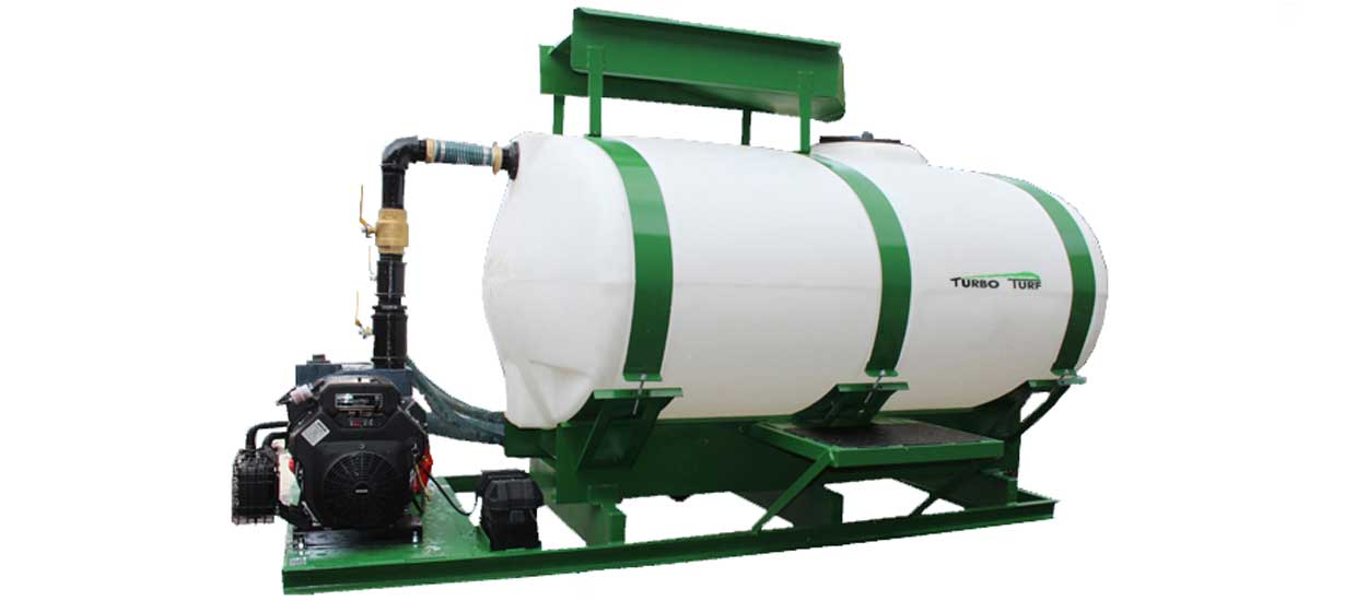 Turbo Turf's HS750XPW hydroseeder can seed 11,000 sq. ft. per load