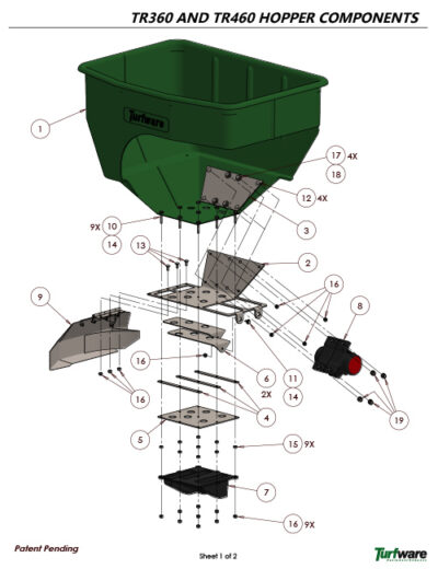 TR460 Parts List - TurfWare 460 Ride-On Spreader